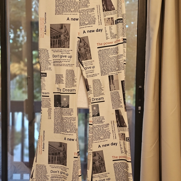 Others Follow Newspaper Print Flare Pants - Picture 3 of 3